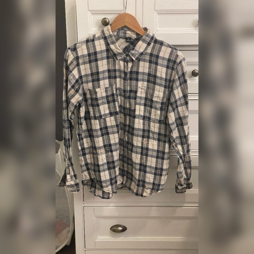 Vanilla Star Casual Plaid Button-Down Shirt